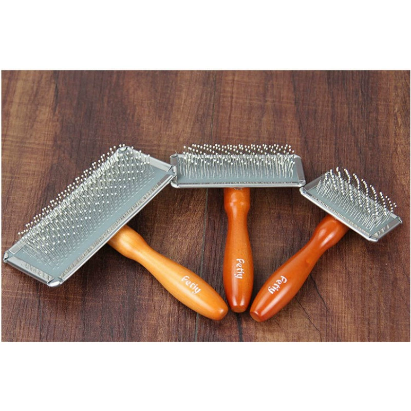 Акция Petiy Baoli, игла с деревянной ручкой, расческа с круглой головкой, двухслойная игла S/M/L, короткие волосы, средние длинные волосы, собака и кошка, одна деталь, Прямая доставка