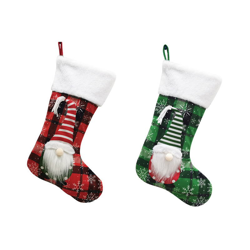 2024 Navidad decoraciones tridimensionales muñecas sin cara bolsas de regalo calcetines de Navidad colgantes de Navidad bolsas de regalo grandes