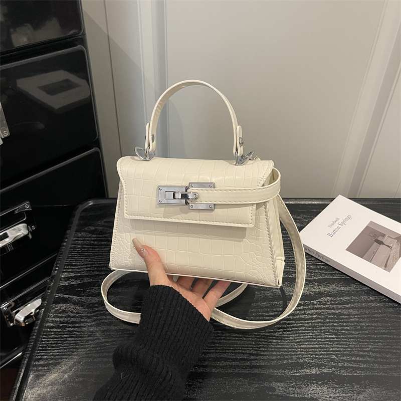 Cross-Border Crocodile Pattern Handbag for Women 2026 New Trendy Fashion Korean Kelly Bag Versatile Ins Style Shoulder Crossbody Bag Cross-Border Crocodile Pattern Handbag for Women 2026 New Trendy Fashion Korean Kelly Bag Versatile Ins Style Shoulder Crossbody Bag