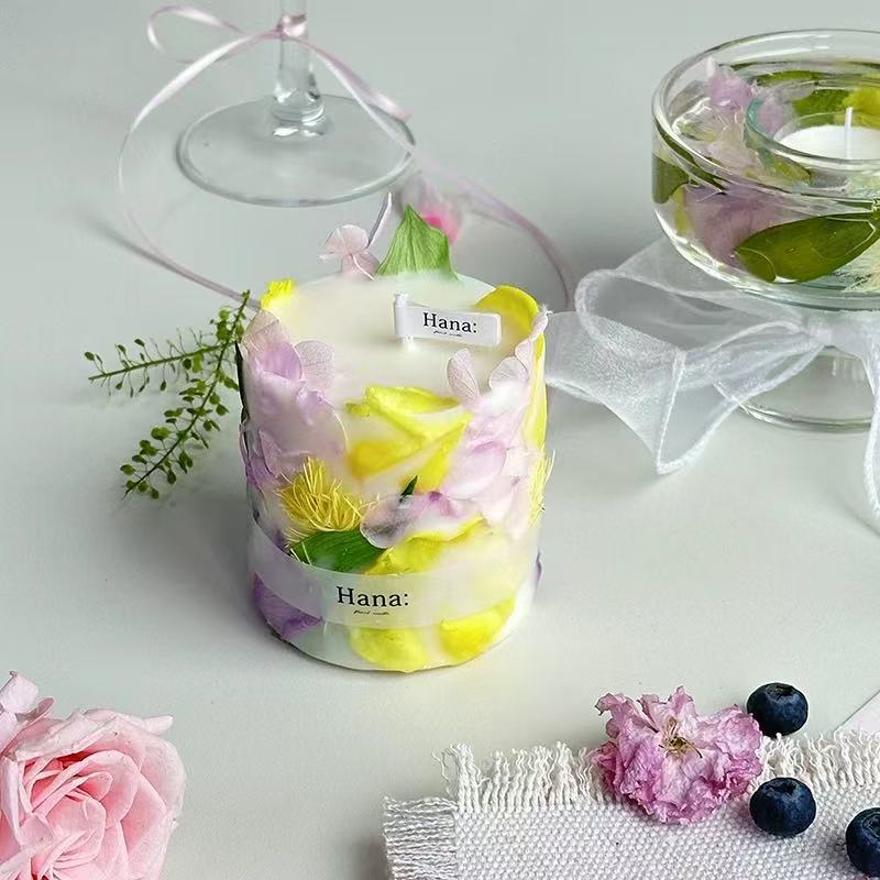 Flores de inmortalidad transfronterizas flores secas rosas de aroma vela floral vela de boda regalo de mano aroma del dormitorio real