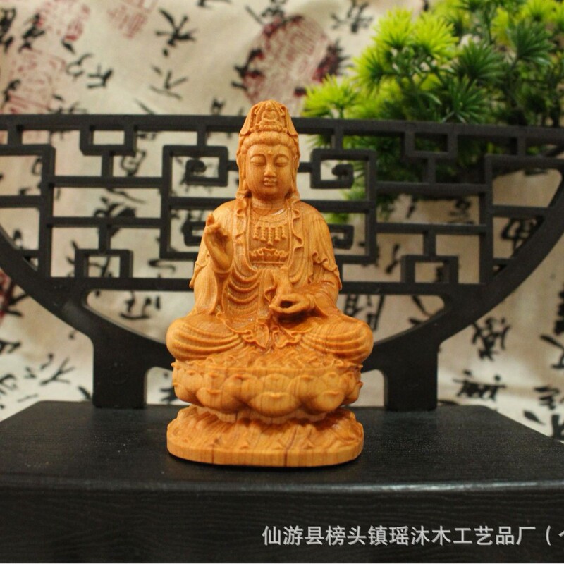 Wholesale Thuja Guanyin Ornaments, Shakyamuni Buddha Hand Ornaments, Solid Wood Carved Desktop Ornaments, Baby Buddha Hand Ornaments