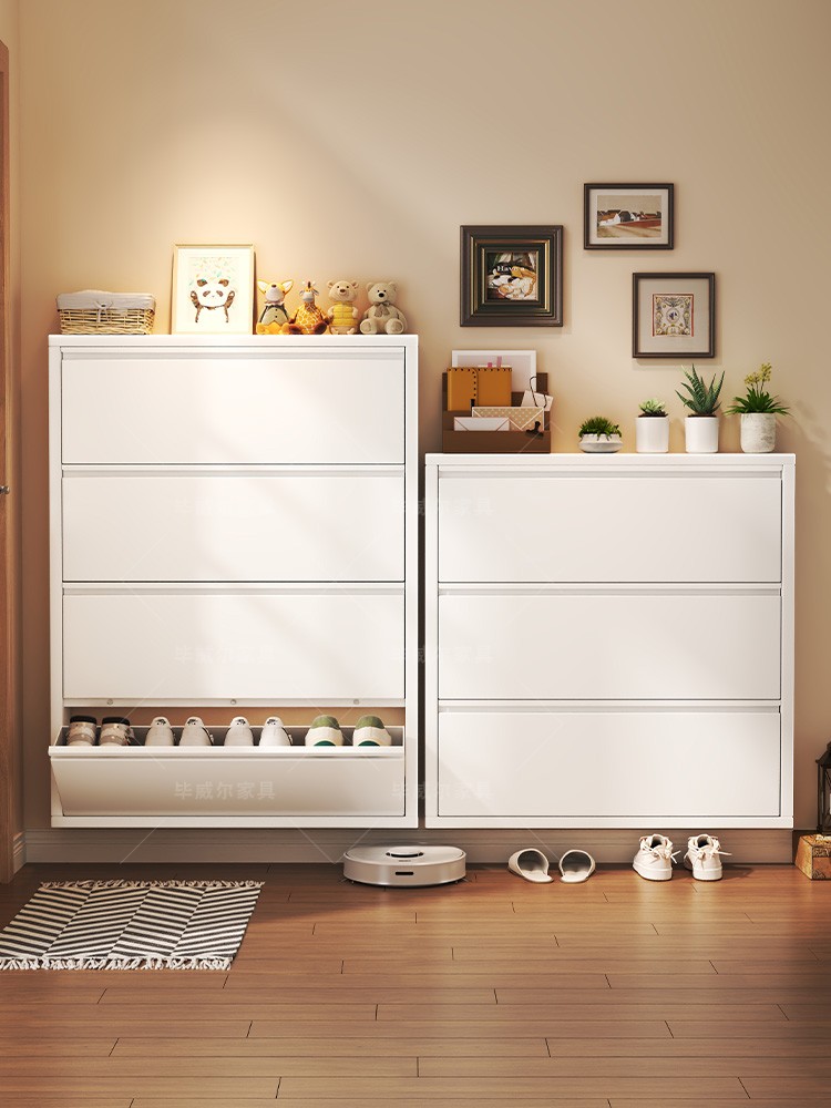 ♔ Steel Flip-Shoe Cabinet for Home Use, Entryway Cabinet, Ultra-Narrow Shoe Rack Behind the Entrance Door, New Model Storage Shoe Cabinet