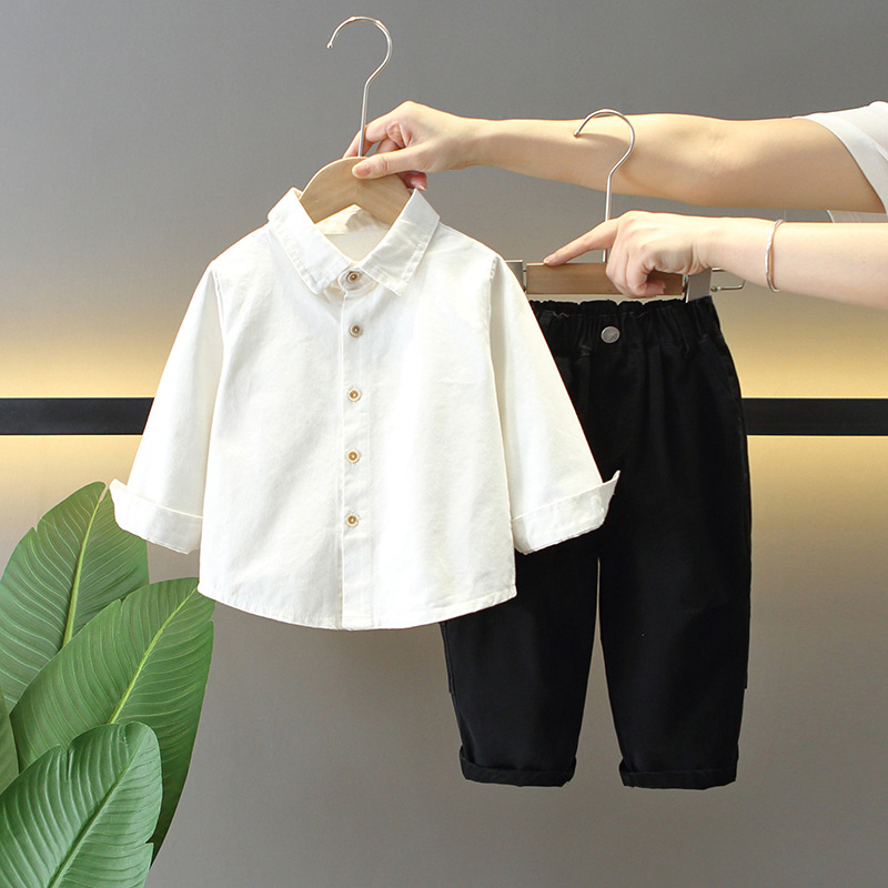 6156 Traje de primavera y otoño para niños 2025 nuevo estilo estilo occidental suéter de estilo universitario para niños chaleco de tres piezas bebé otoño