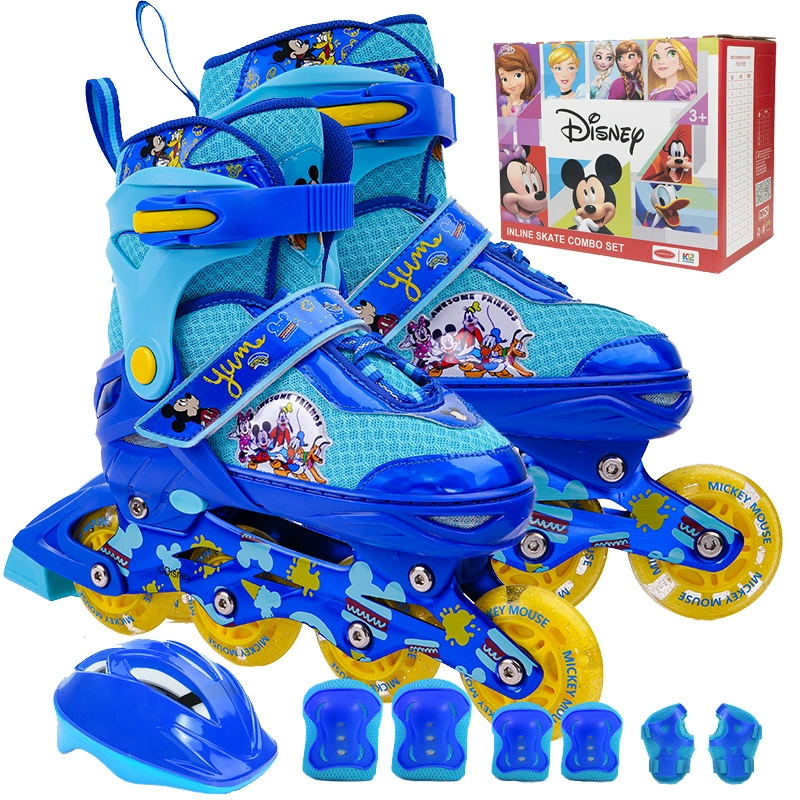 Бренд Skates, мультяшный детский мигающий набор для уличного катания на роликах, восемь кругов