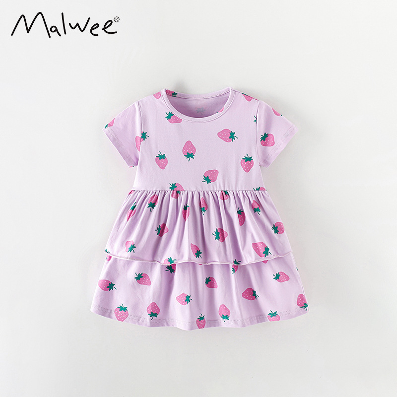 Malwee transfronterizo niñas nuevo vestido infantil verano princesa europea y americana fresco lindo vestido de niña cómodo