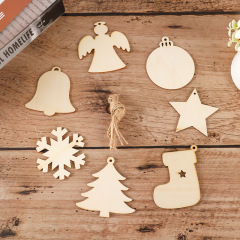クロスボーダークリスマスペンダント手作りDIY用品木製工芸品木片クリスマスツリー装飾プレゼント道具
