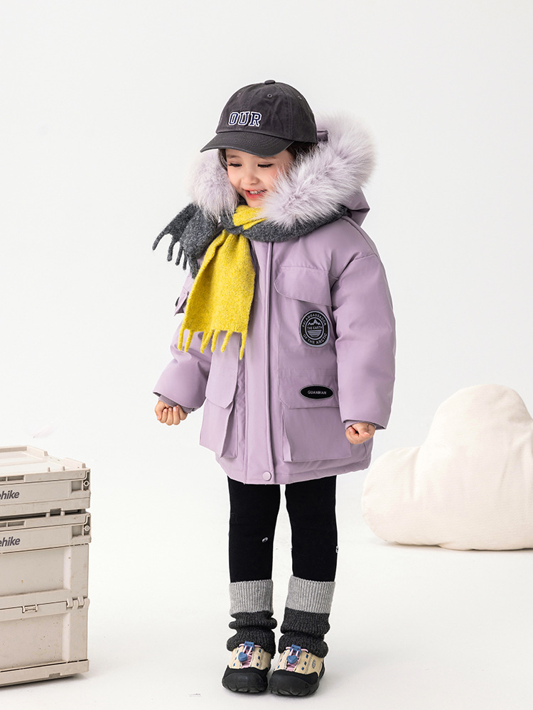 [en stock] chaqueta de invierno de niñas 2025, nuevo estilo de invierno para niños, ropa de algodón caliente y gruesa, hielo frío