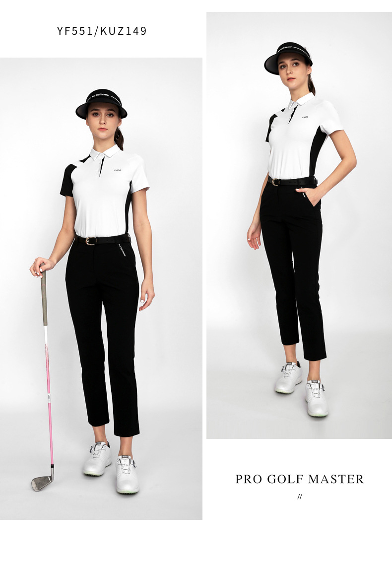 Áo thun golf nữ ngắn tay thể thao thoáng khí nhanh khô — Yf551-màu xanh lá cây, YF551-màu trắng, KUZ149-Màu đen, KUZ149-màu trắng chi tiết 6
