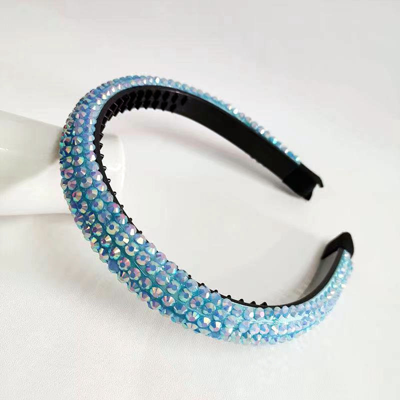 发箍细边水晶多色天蓝色