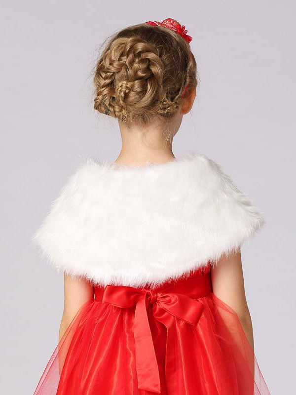 Una pieza de entrega de la niña chal 2024 nueva ropa para niños moda estilo coreano chal peludo accesorios para niños