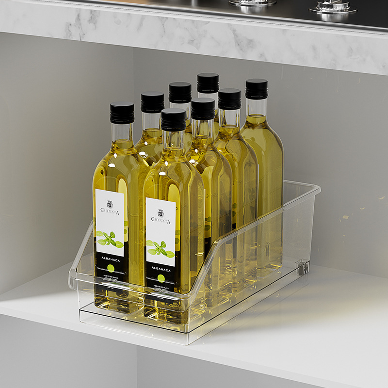 Caja de almacenamiento de gabinete con poleas caja de almacenamiento de condimentos de cocina caja de almacenamiento de artículos diversos caja de almacenamiento de refrigeración doméstica