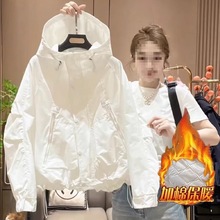 风衣秋冬休闲冲锋衣外套棉衣夹棉宽松加厚女加棉夹克短款二棉连帽