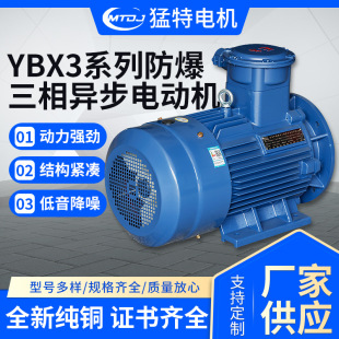 YBX3防爆电机三相异步电动机爆炸性气体粉尘高效隔爆型电动机-阿里巴巴