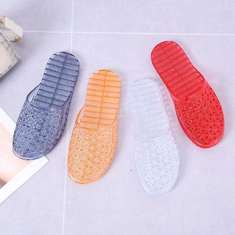 Новые повседневные туфли на плоской подошве, женские пляжные туфли на плоской подошве, милые женские тапочки с полым кристаллом, прямые продажи с фабрики