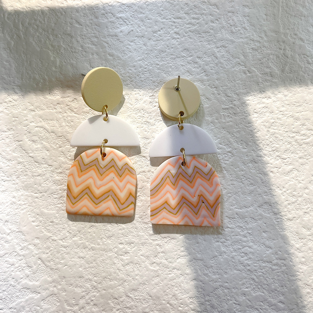 Fashion Stripe Arylic soft clay Womenu0027S Drop Earrings 1 Pair