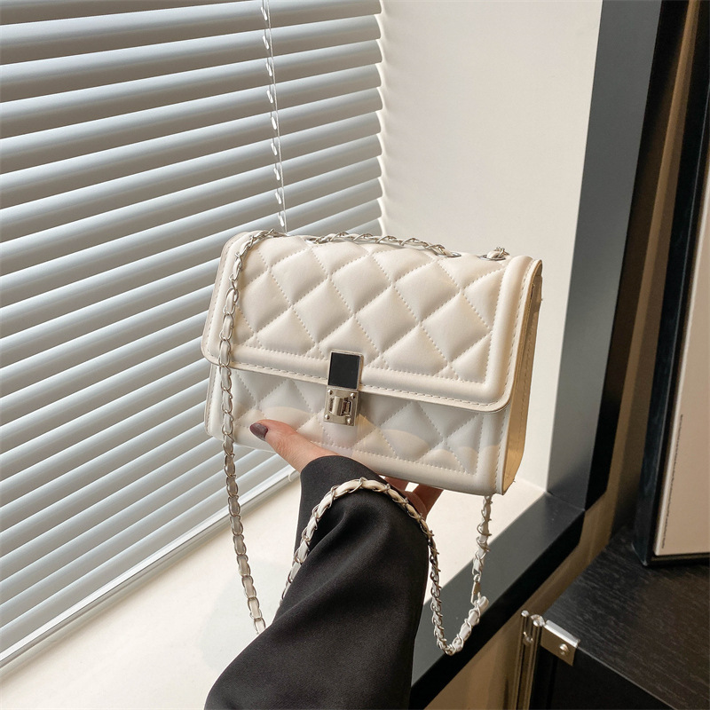 Bolsa de alta textura de diamante para mujeres 2024 verano nueva moda de moda cadena versátil bolso de hombro