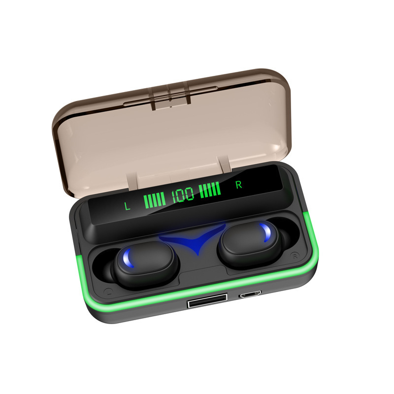Cross-border hot selling E10 F9 wireless TWS Bluetooth 5.1 smart digital display with charging treasure in-ear Sports Headset
