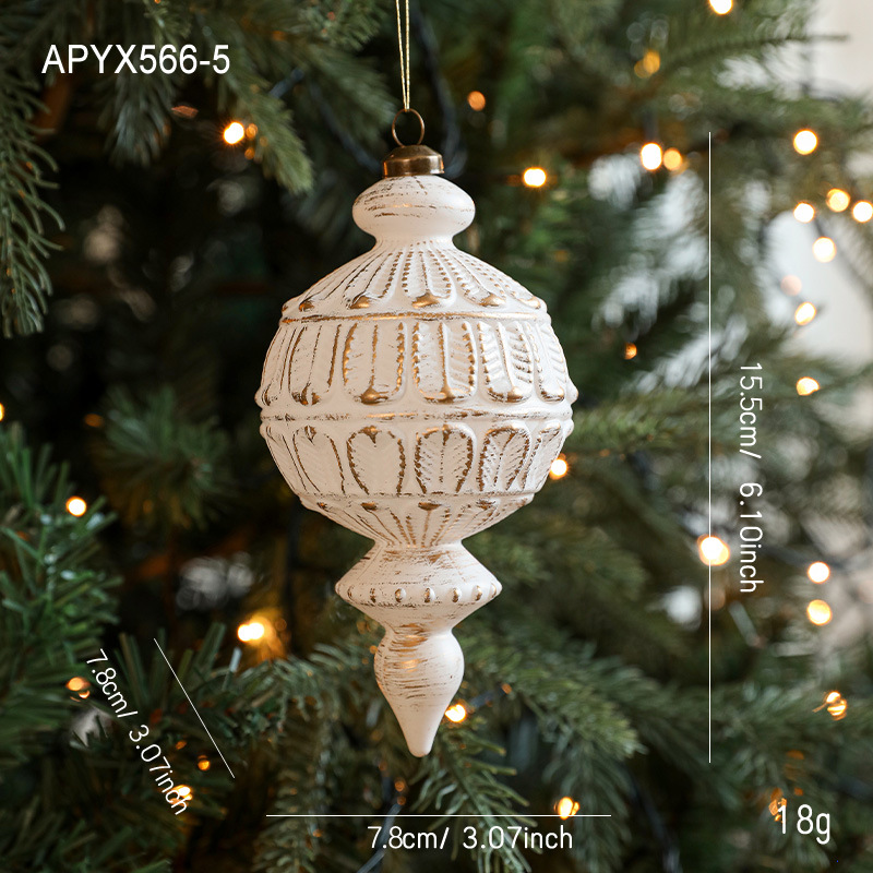 Nuevo plástico oro blanco bola de Navidad colgante mate retro ligero de lujo regalo de copo de nieve colgante árbol de Navidad