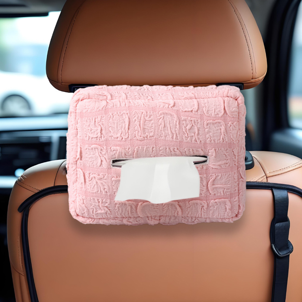 Caja de pañuelos de coche de hojaldre visera visera simple caja de dibujo de coche colgante lindo bolso de pañuelos