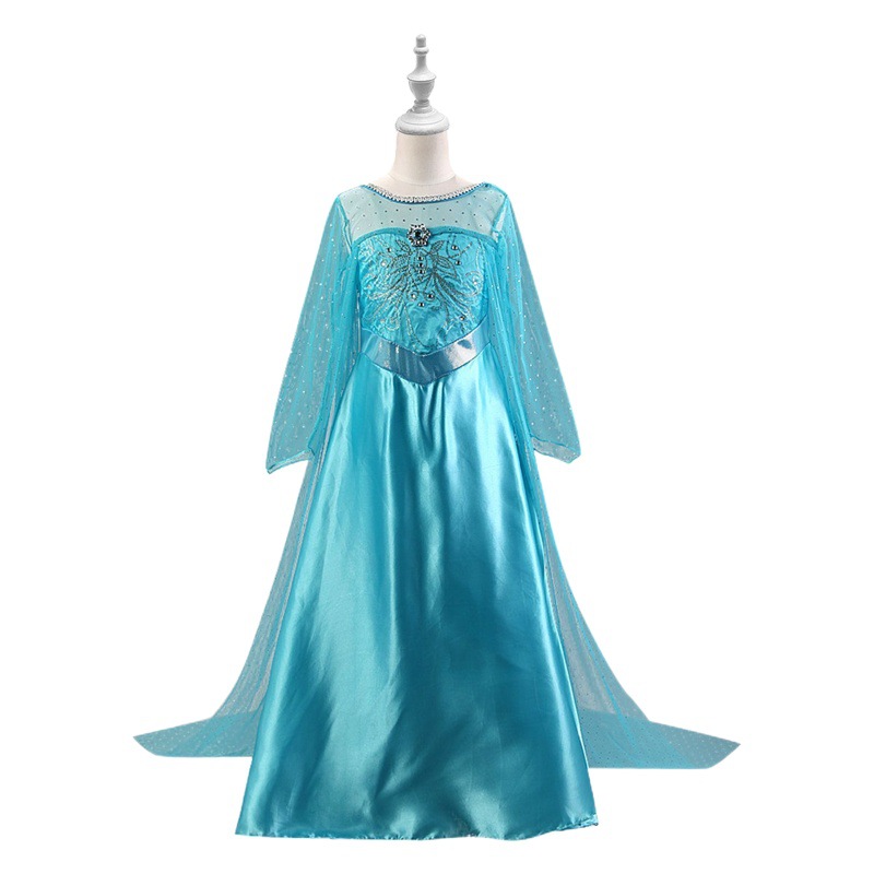 2019 European and American Foreign Trade Children's Wear Girls' Dress Frozen Printed Princess Dress Children's Performance Dress