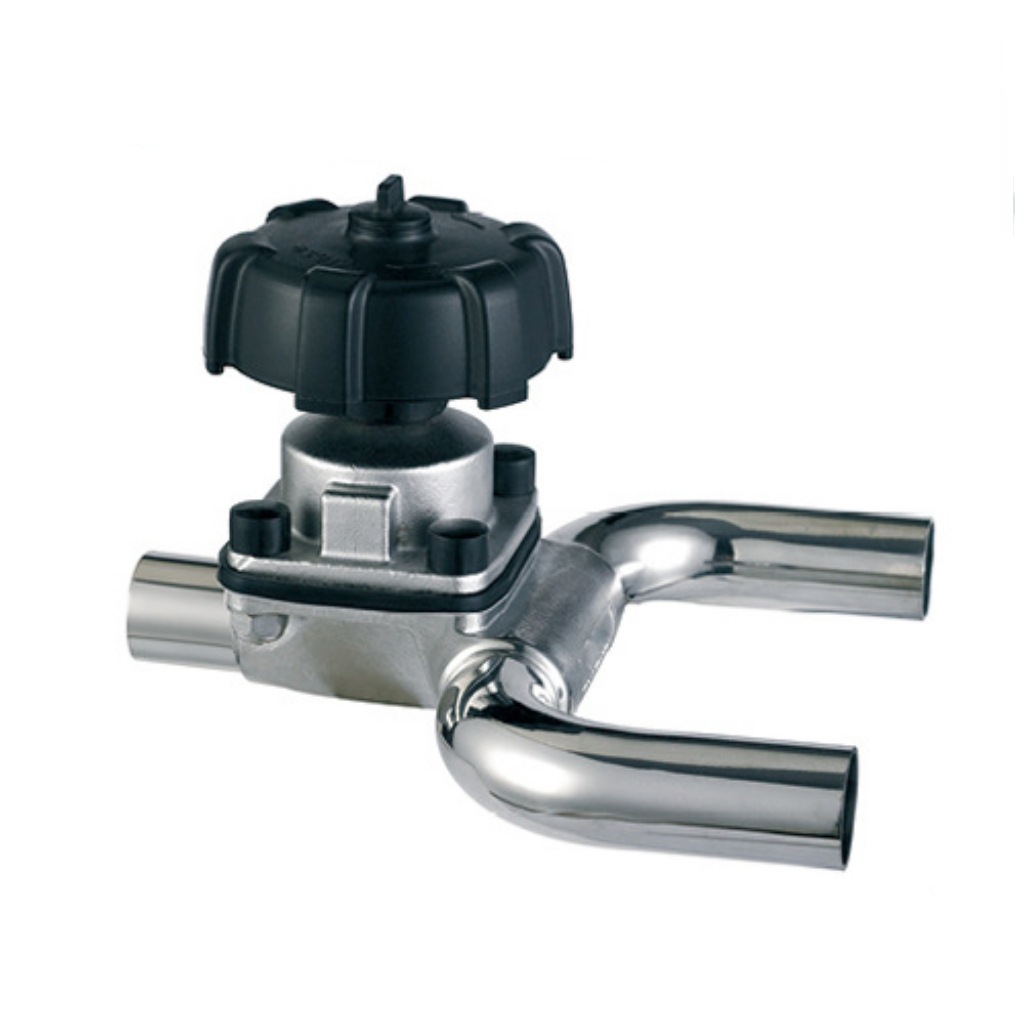 卫生级U型一体式三通隔膜阀316L不锈钢焊接式快装三通U型隔膜阀