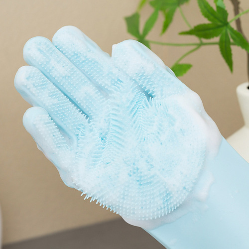 Pet bath gloves silicone bath brush dog hair removal anti-scratch and bite massage brush cat gloves cleaning supplies