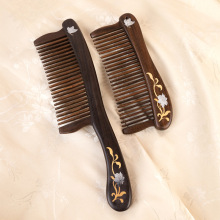 沉贵宝嵌花顺发梳头部头皮刮痧梳家用便携送女朋友礼物木梳子