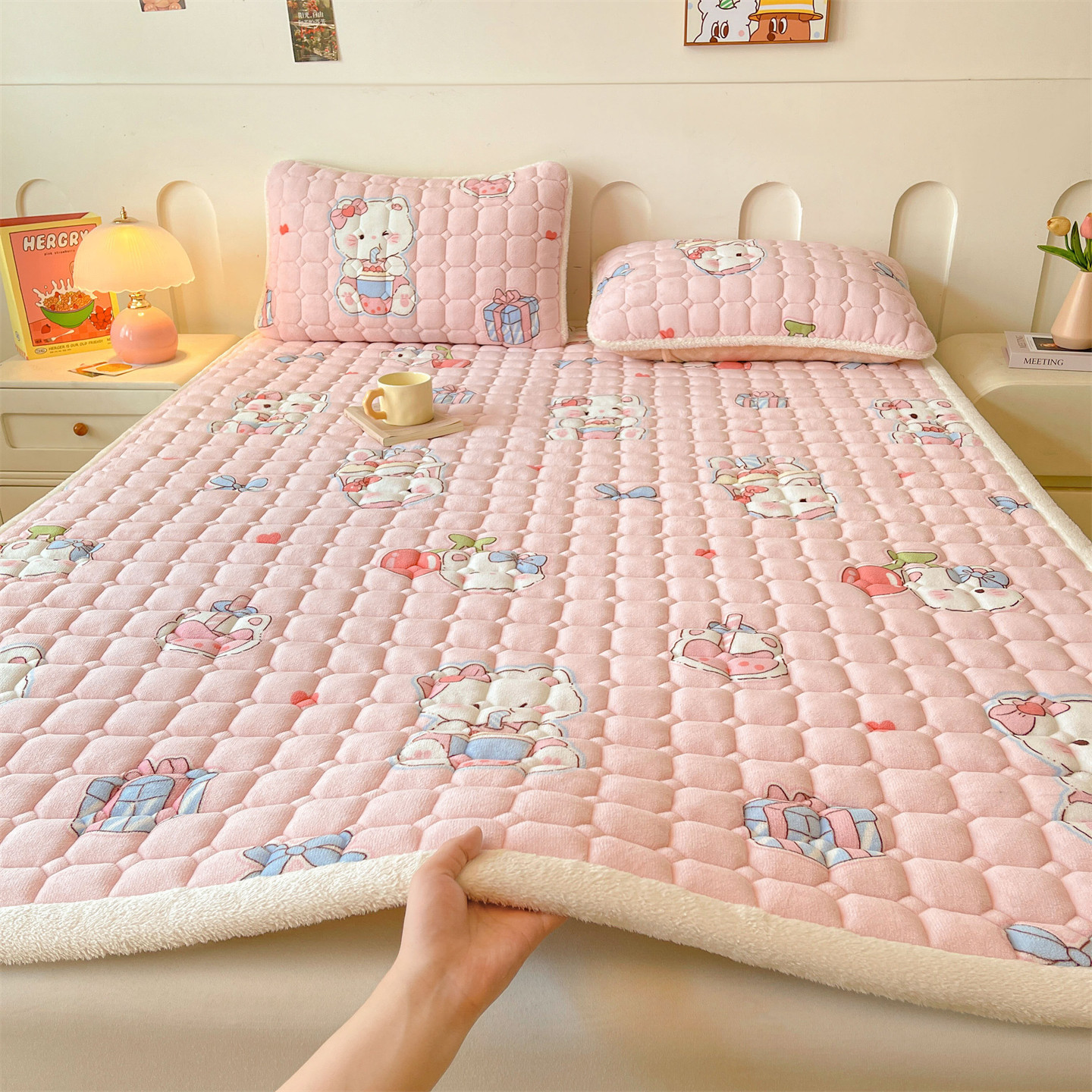 찻잔고양이 [미끄럼방지, 정전기방지, 축열, 보온]