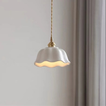 中古床头全铜小吊灯 诧寂风复古过道陶瓷卧室床头柜吊线灯吧台