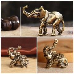 Creative Elephant Ornament Antique Solid Lucky Elephant Tea Ceremony Tea Pet Living Room Office Elephant Craft Mini Elephant