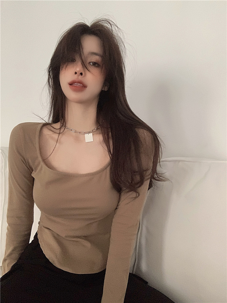 Regular Top Length Wholesale Women's Simple Style Solid Color Long Sleeve T-Shirts