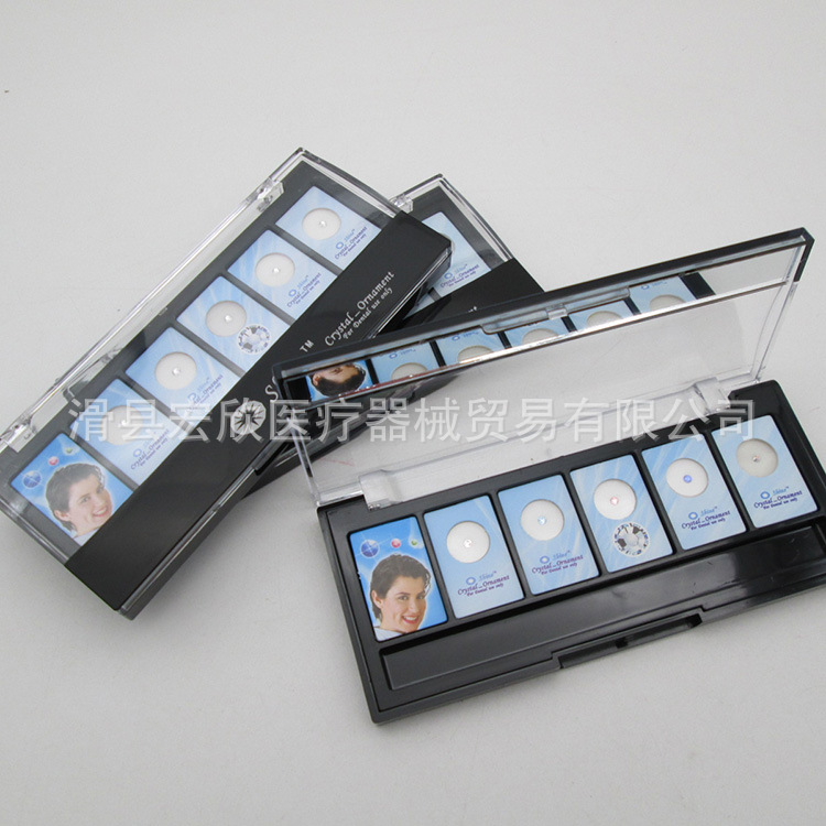 牙科装饰牙钻透明白色五彩水晶牙饰牙齿美容镶钻口腔材料5个一盒