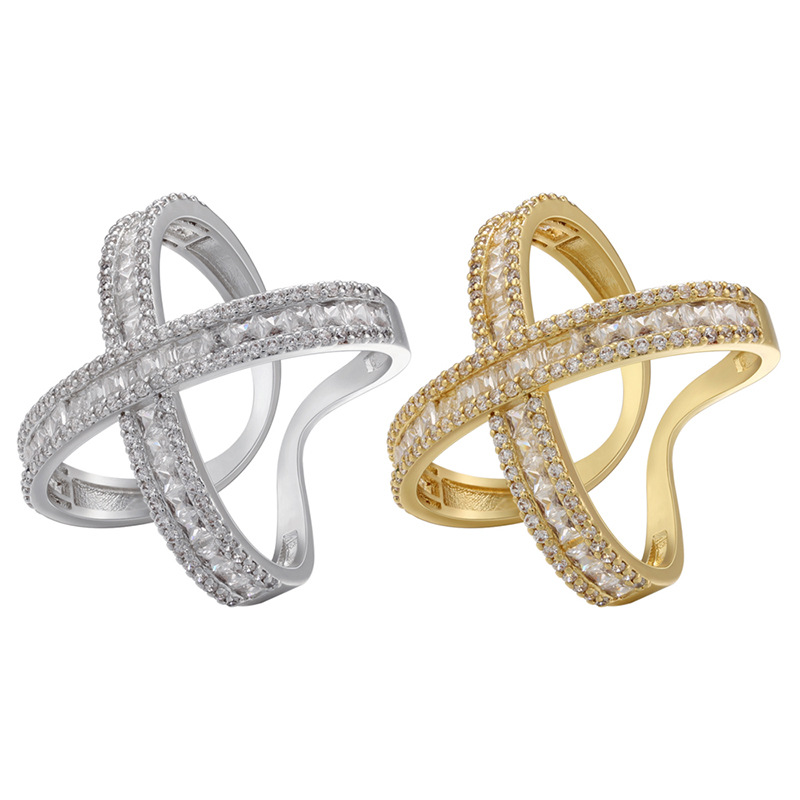 Open Ring Classification Adjustable Ring Size Fashion Solid Color Copper Open Ring Plating Inlay Zircon Copper Rings