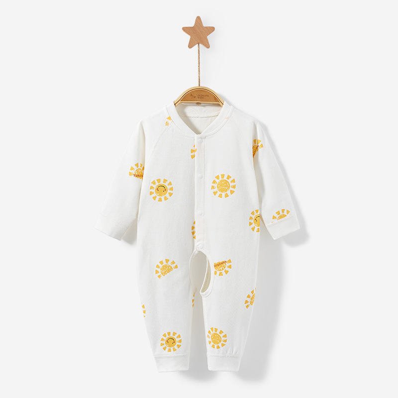 Mono para bebé para primavera, otoño e invierno, ropa de dormir de algodón con abertura en la entrepierna para recién nacidos, pelele cálido unisex, traje para gatear, ropa de bebé.