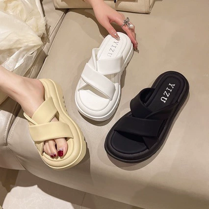 Slide platform, slippers, summer beach footwear, 2025 years
