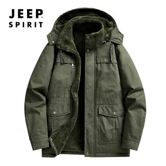 JEEPジープ秋冬立襟ベルベット厚手純綿水洗い綿服男性カジュアル多ポケットコート男性88508a