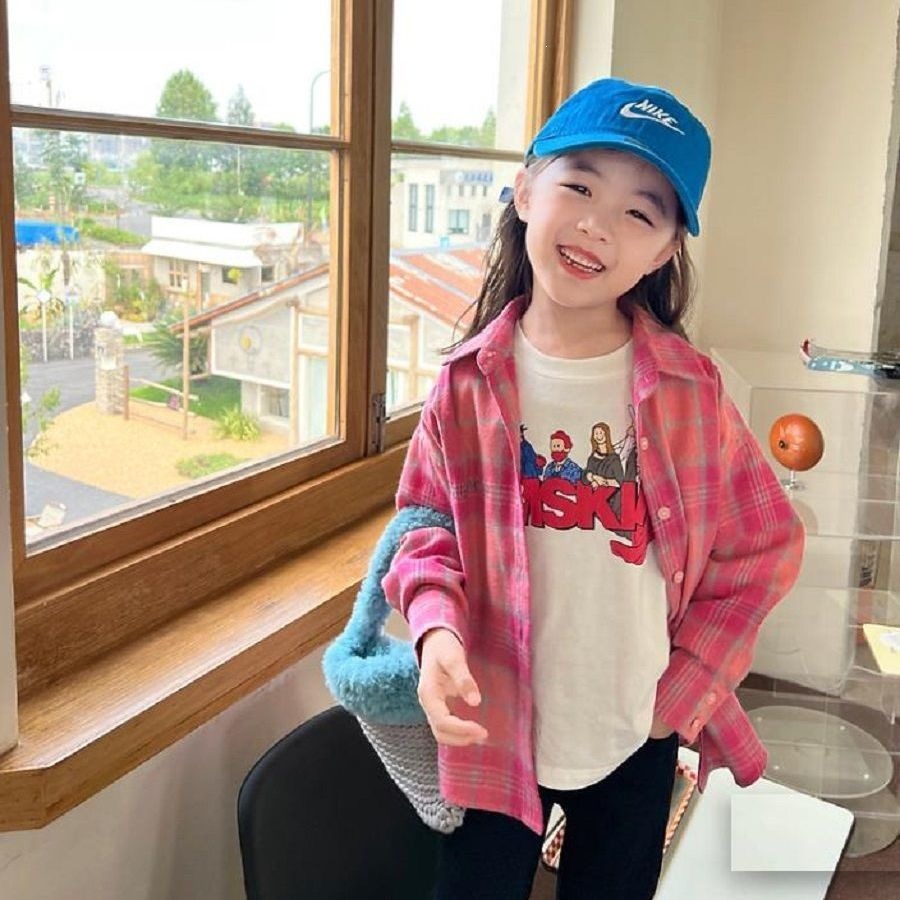 女童衬衫2026秋季新款中小童宝宝格子衬衣儿童薄款开衫外套上衣潮