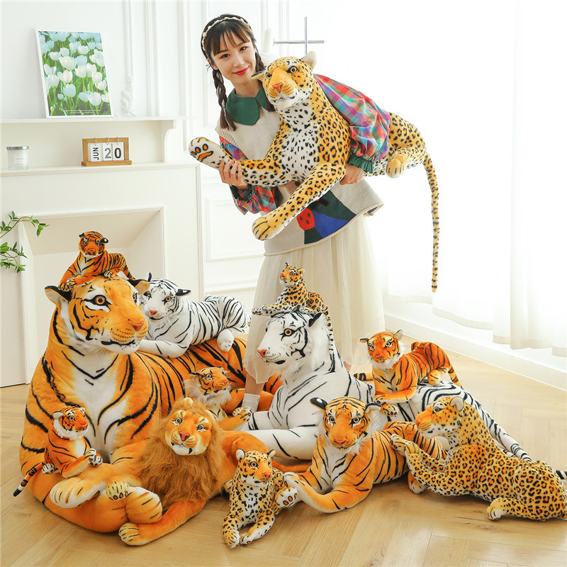Simulated Leopard, Tiger, Animal Plush Toy, Photography Props, Home Decoration, Safe and Secure Doll
