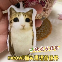 meowl猫头鹰玩偶发声挂件小曲语音毛绒钥匙扣创意礼品搞笑包挂饰
