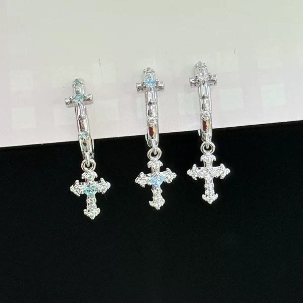 Personalized Design with a High-End Feel, Double Cross-Shaped Trendy and Cool Unisex Ear Piercing Hoop Earrings for Couples
