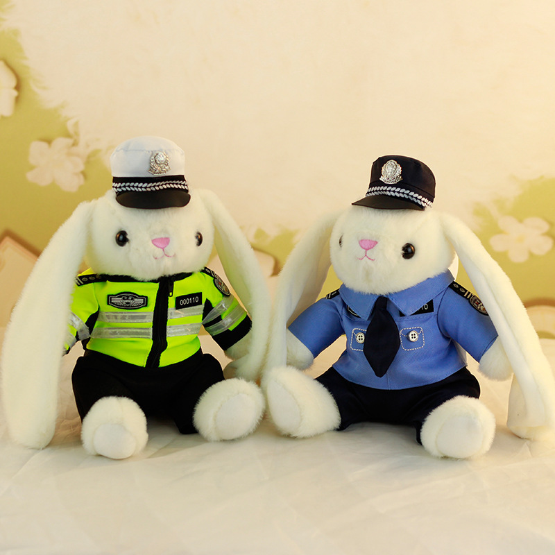 Police Rabbit Doll Traffic Police Rabbit Doll Rag Doll Anti-Fraud Traffic Safety Promotion Stuffed Toy Boys Gift Police Rabbit Doll Traffic Police Rabbit Doll Rag Doll Anti-Fraud Traffic Safety Promotion Stuffed Toy Boys Gift