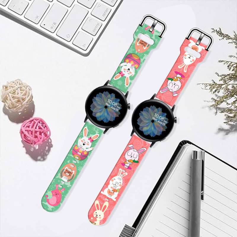 Suitable for Huawei Gt Watch Easter Print Style 20Mm22Mm Replacement Personalized Waterproof Watch Strap