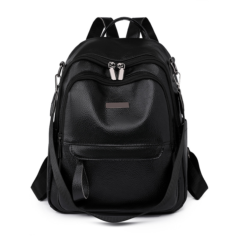 Comercio exterior al por mayor 2023 nueva mochila impermeable de cuero suave para mujer casual mochila multifuncional simple y versátil de doble uso