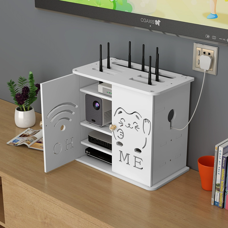 Ying router storage box wireless wifi set-top box light cat storage rack living room wire plug-in arrangement cover Ying Que