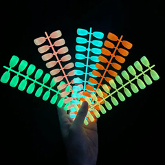 新品夜光240片裝短芭蕾甲純色成品甲貼片穿戴美甲可拆卸假指甲片