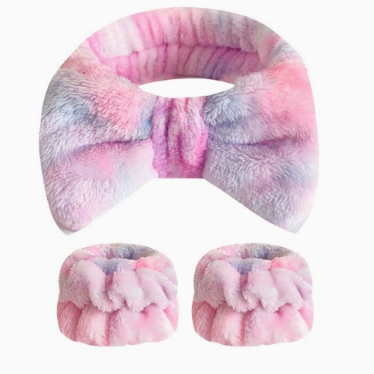 Europa y los Estados Unidos tiñidos transfronterizos fabricantes de correa de cabello de arco directamente para mujeres lavar la cara SPA correa de cabello de franela correa de cabello