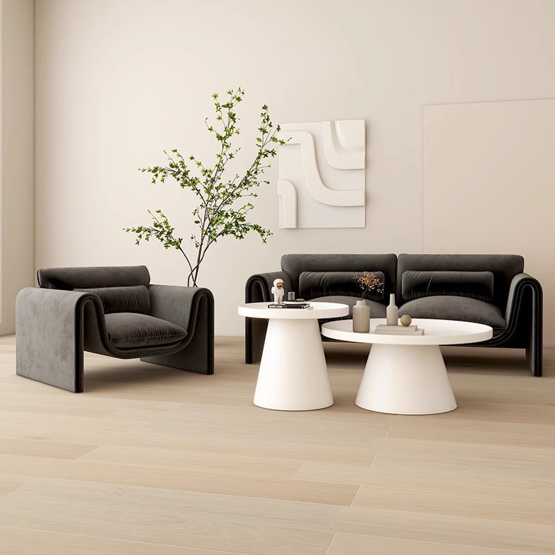 Nordic Cream Style Office Sofa Internet Celebrity Clothing Store Rest Area Sofa Living Room Bedroom Large and Small Crab Chair