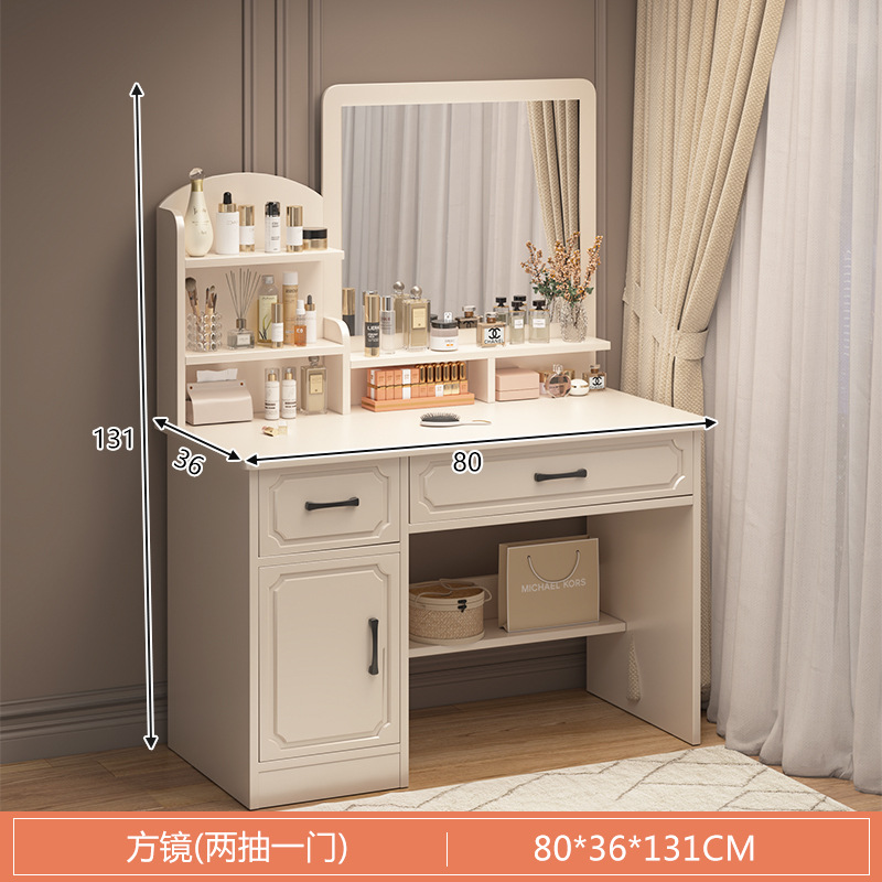 Mesa de maquillaje, tocador, dormitorio, dormitorio principal simple y moderno, nuevo espejo de maquillaje pequeño, armario de tocador, armario de cajones, escritorio integrado