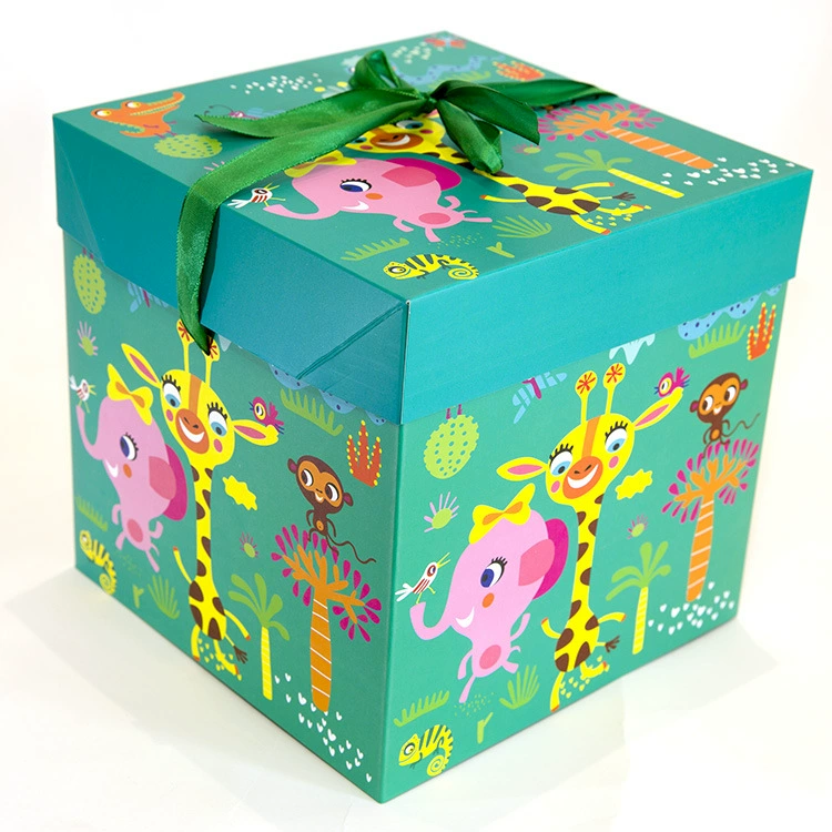 Cartoon brand handheld gift box with bow, Birthday gift