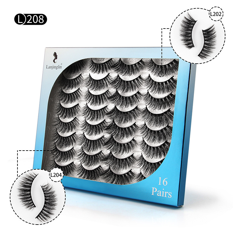 16 Pairs Of Mixed Mink Thick And Exaggerated False Eyelashes display picture 3